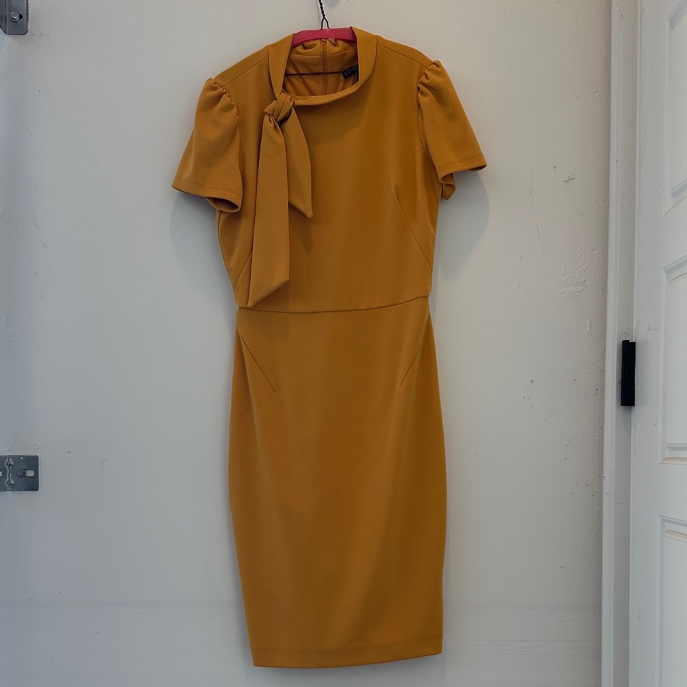 Maggy London Mustard Mini Dress with Bow